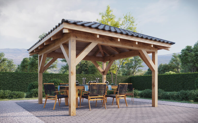 Freestanding Hip Roof Pergola - High-Quality Wooden Pergolas