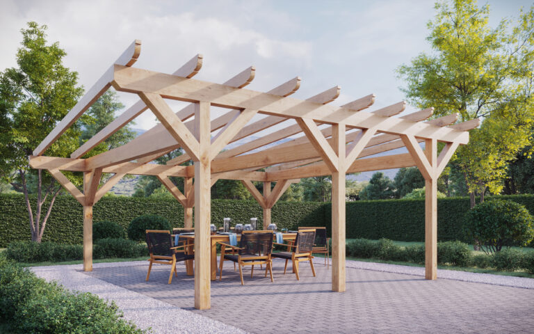 Freestanding Lean-to Wooden Pergola - High-Quality Wooden Pergolas