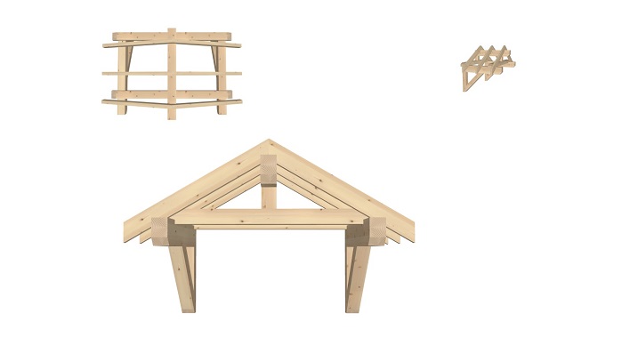 Single Carport with Gable Roof - Wooden Carports - Statek Wood