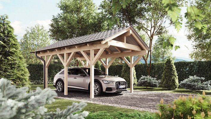 Doppelcarport: Moderner Carport für 2 Autos