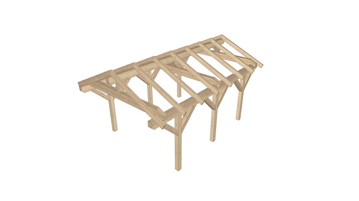 Single Carport with Gable Roof - Wooden Carports - Statek Wood