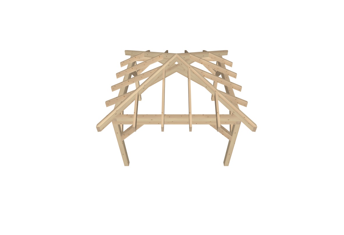 Wooden Pergola 40-40 3D Lightbox