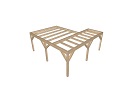 Wooden Pergola 60-60 3D thumbnail
