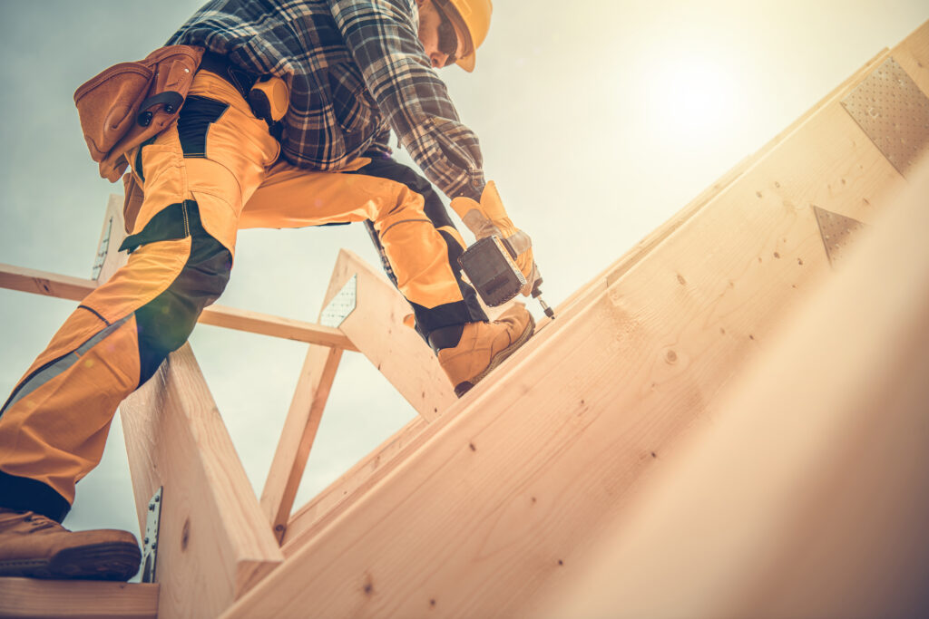 Carpenter Working on Carport