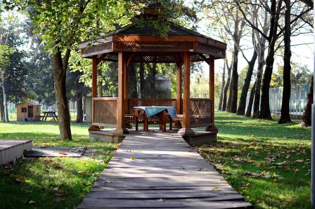 Pergola with roof