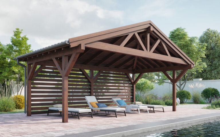 Freestanding Gable Roof Pergola - Wooden Pergolas