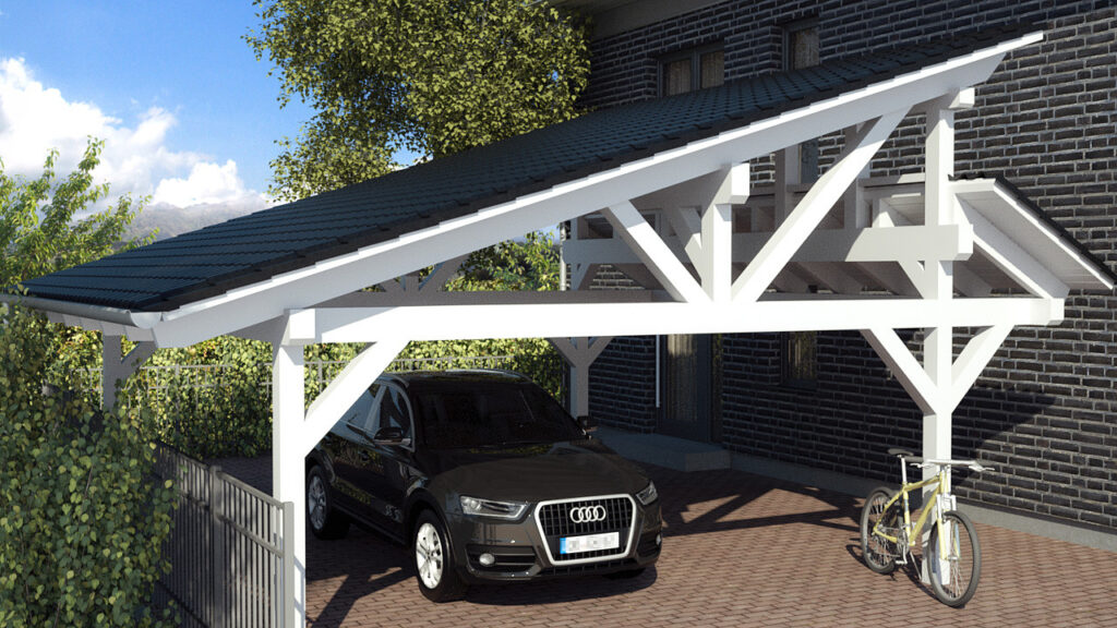 Carport with 1 sided slope