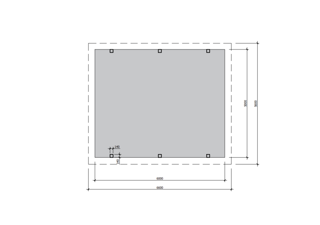 Freestanding Lean-to Pergola Ground View