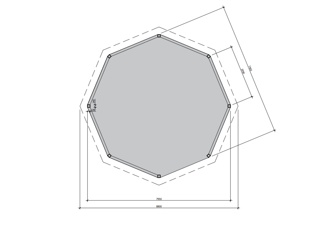 Freestanding Octagon Pergola Ground View