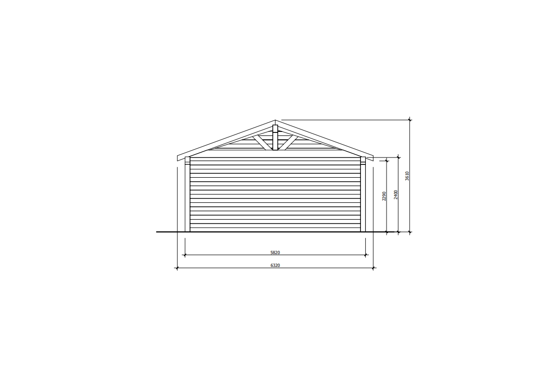 Single Carport with Gable Roof - Wooden Carports - Statek Wood