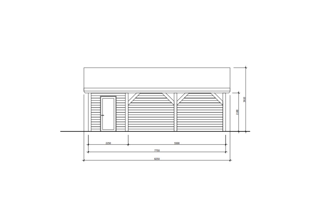 Double Carport with Storage Side View