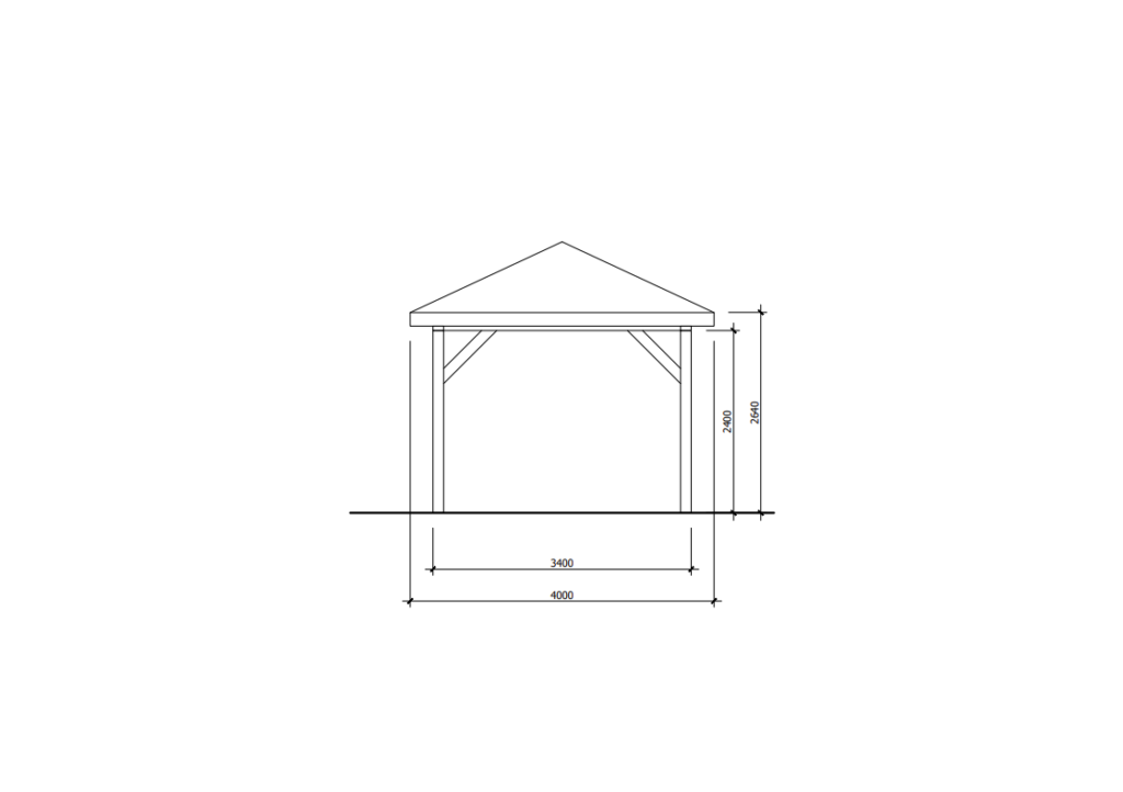 Freestanding Hip Roof Pergola Front View