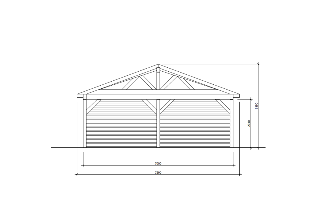 Freestanding Gable Roof Pergola Front View