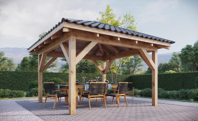 Freestanding Hip Roof Pergola - High-Quality Wooden Pergolas