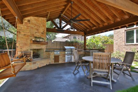 Outdoor kitchen interior view