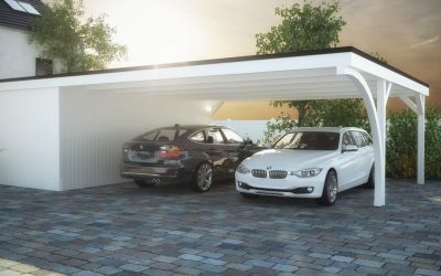 Carport with storage for 2 vehicle