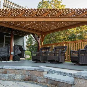 corner pergola with roof