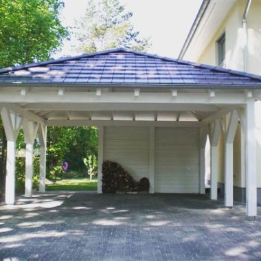 Hip roofed carport